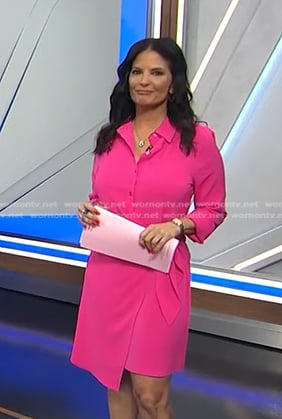 Darlene’s pink wrap shirtdress on Today