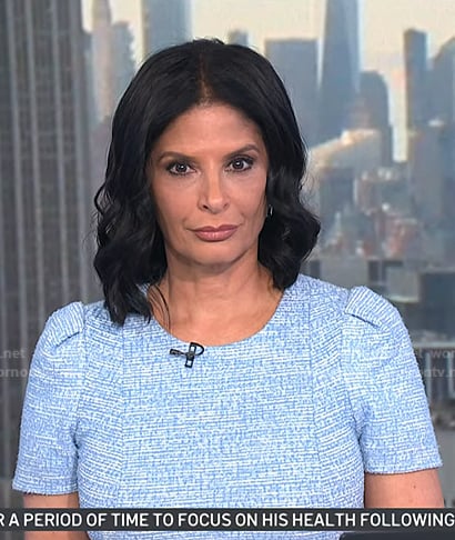 Darlene's blue tweed sheath dress on Today