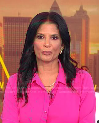 Darlene's pink wrap shirtdress on Today