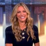 Debbie Matenopoulos’s navy sweater and pinstripe mini skirt on The View