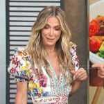 Debbie Matenopoulos’s floral print mini dress on Access Hollywood