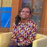 Deborah’s multicolor print blouse on Good Morning America