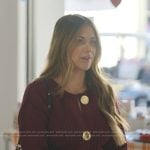 Demi’s burgundy knit sweater on The Secret Lives of Mormon Wives
