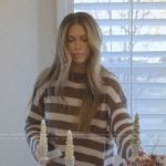 Demi’s brown striped sweater on The Secret Lives of Mormon Wives