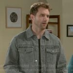 Derek’s grey denim jacket on Beyond the Gates