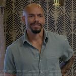 Devon’s sage green shirt on The Young and the Restless
