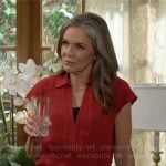 Diane’s red chain detail top on The Young and the Restless