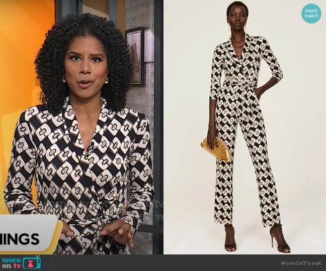 Diane von Furstenberg Halina Jumpsuit worn by Adriana Diaz on CBS Mornings