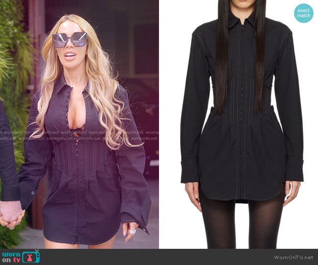 Dion Lee Tuxedo Minidress in Black worn by Lisa Hochstein (Lisa Hochstein) on The Real Housewives of Miami