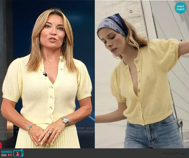 Doen Anisa Cardigan worn by Kit Hoover on Access Hollywood