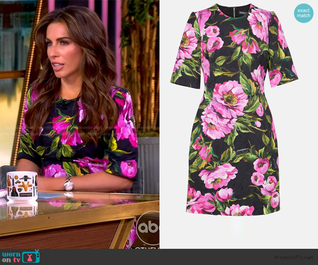 Dolce and Gabbana Floral cotton jacquard minidress worn by Alyssa Farah Griffin on The View