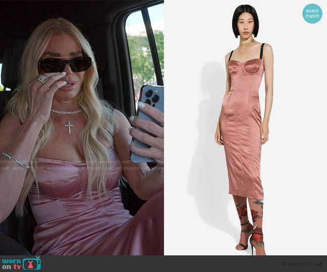 Dolce and Gabbana Satin Calf-Length Corset Dress worn by Alexia Echevarria (Alexia Echevarria) on The Real Housewives of Miami