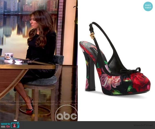 Alyssa’s floral pumps on The View