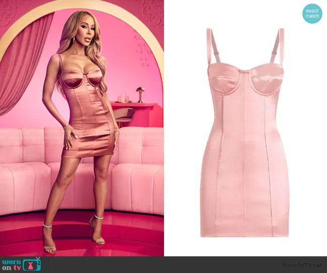 Dolce and Gabbana Stretch satin mini dress worn by Lisa Hochstein (Lisa Hochstein) on The Real Housewives of Miami