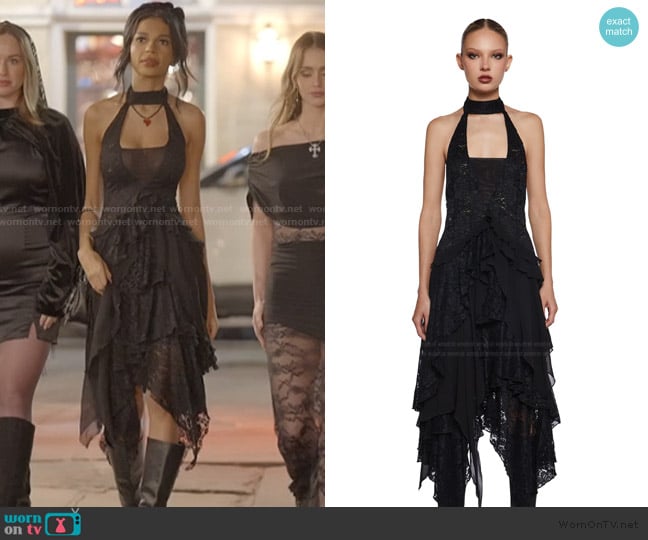 Dolls Kill Assertive Beauty Lace Midi Dress worn by Layla Taylor on The Secret Lives of Mormon Wives