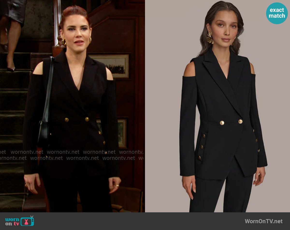 Donna Karan Cold Shoulder Blazer worn by Sally Spectra (Courtney Hope) on The Young and the Restless