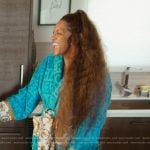 Drew’s blue contrasting robe on The Real Housewives of Atlanta