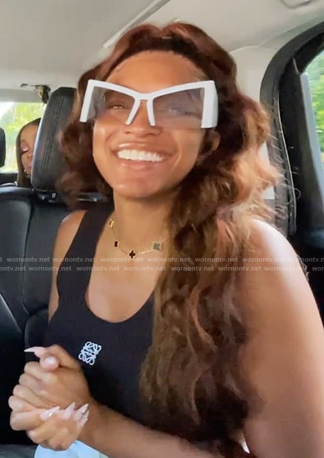 Drew's black logo tank on The Real Housewives of Atlanta