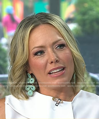 Dylan’s blue straw statement earrings on Today