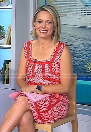 Dylan's red embroidered dress on Today