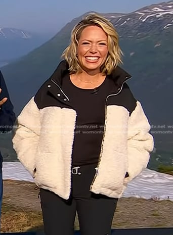 Dylan's white shearling puffer jacket on Today
