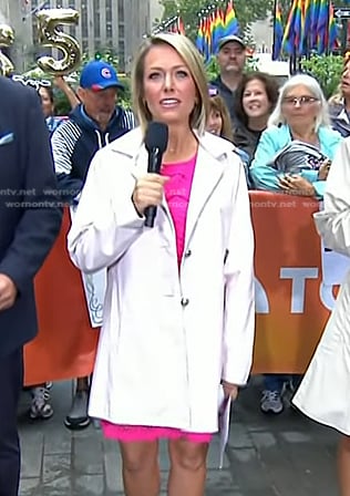 Dylan’s white rain coat on Today