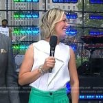 Dylan’s white top and green wide-leg pants on Today