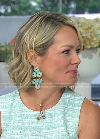 Dylan's blue straw statement earrings on Today