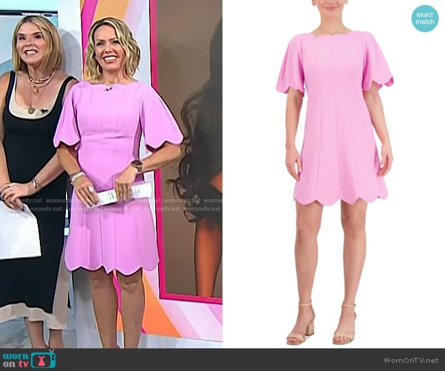 Eliza J Scallop Minidress in Pink worn by Dylan Dreyer on Today