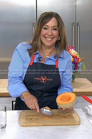 Elizabeth Heiskell's blue stripe shirtdress on Today