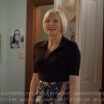 Ellen’s dress with printed skirt on Ginny & Georgia