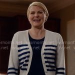 Ellen’s striped cardigan on Ginny & Georgia