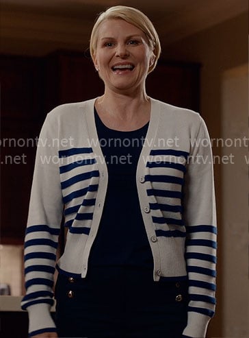 Ellen's striped cardigan on Ginny & Georgia