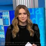 Ellison’s black puff sleeve lace top on NBC News Daily