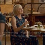 Ellen’s blue printed midi dress on Ginny & Georgia