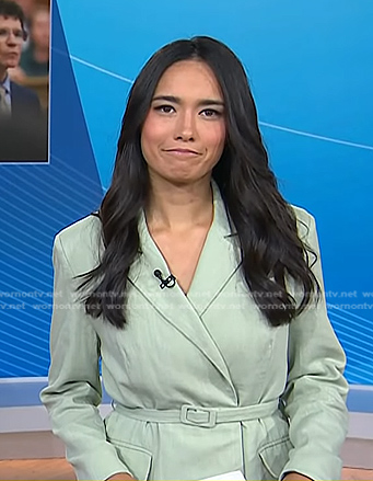 Emilie's green belted blazer on Today