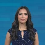 Emilie’s navy polka dot keyhole dress on Today