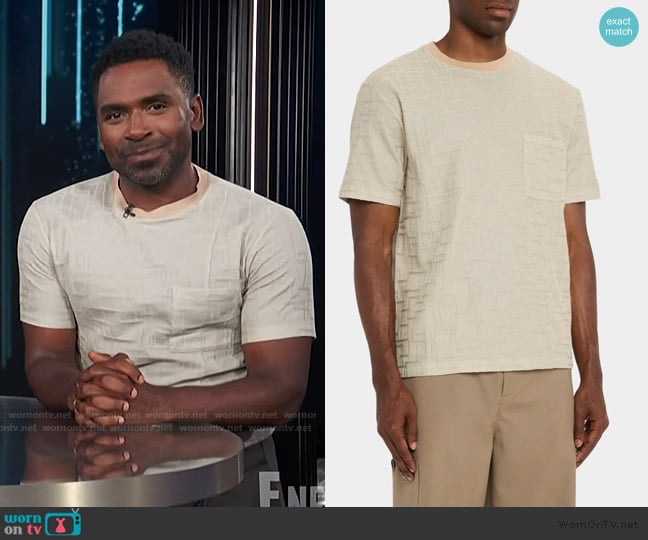 Emporio Armani Cotton Stitched Crewneck T-Shirt worn by Justin Sylvester on E! News