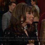 Esther’s black sequin dress with contrasting collar and cuffs on The Young and the Restless