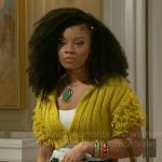 Eva’s blue printed wrap skirt on Beyond the Gates
