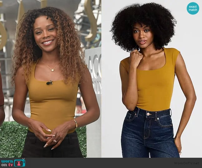 Express Body Contour High Compression Bodysuit worn by Zuri Hall on Access Hollywood
