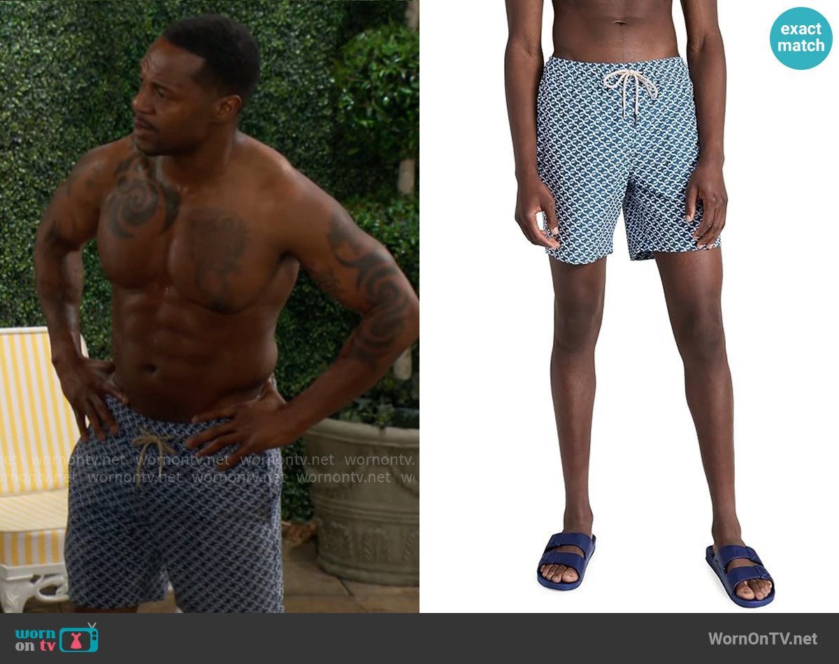 Faherty The Bayberry Swim worn by Damian Kane (Jermaine Rivers) on The Young and the Restless