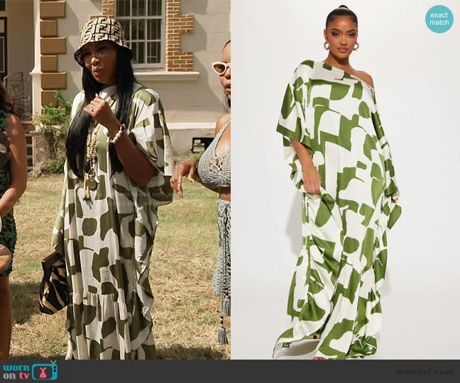 Fashion Nova Georgia Abstract Maxi Dress worn by Brit Eady on The Real Housewives of Atlanta