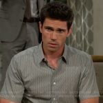 Finn’s sage green striped shirt on The Bold and the Beautiful
