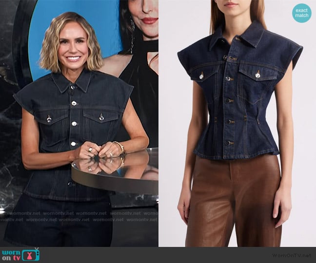 Frame The Nipped Vest worn by Keltie Knight on E! News