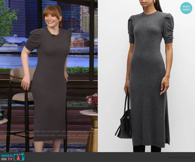  Cashmere Ruched-Sleeve Dress worn by Bryce Dallas on Live with Kelly and Mark