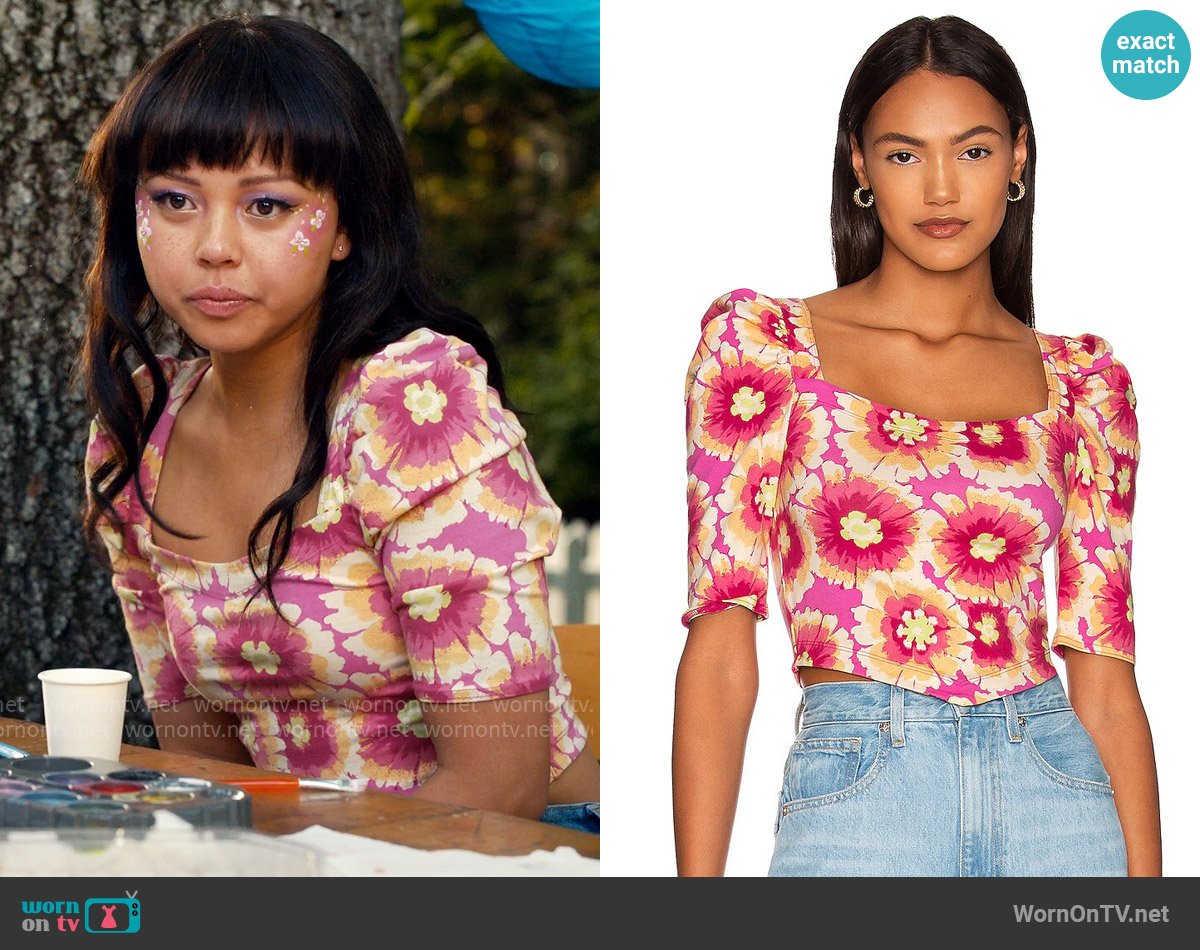 Free People Give Me More Top in Pop Combo worn by Norah (Chelsea Clark) on Ginny & Georgia