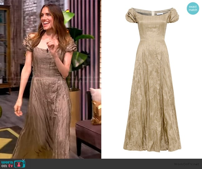 Allison Williams’ gold off shoulder gown on The View