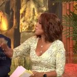 Gayle King’s yellow zebra print dress on CBS Mornings