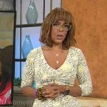 Gayle King’s yellow zebra print dress on CBS Mornings
